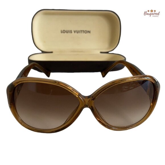 Auth LOUIS VUITTON Honey Speckling Acetate Frame Oversized Soupcon GM Sunglasses - Picture 1 of 12